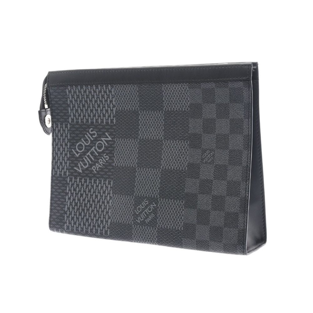 LOUIS VUITTON Graphite Black Pochette Voyage Gray Clutch Bag - Picture 2 of 9